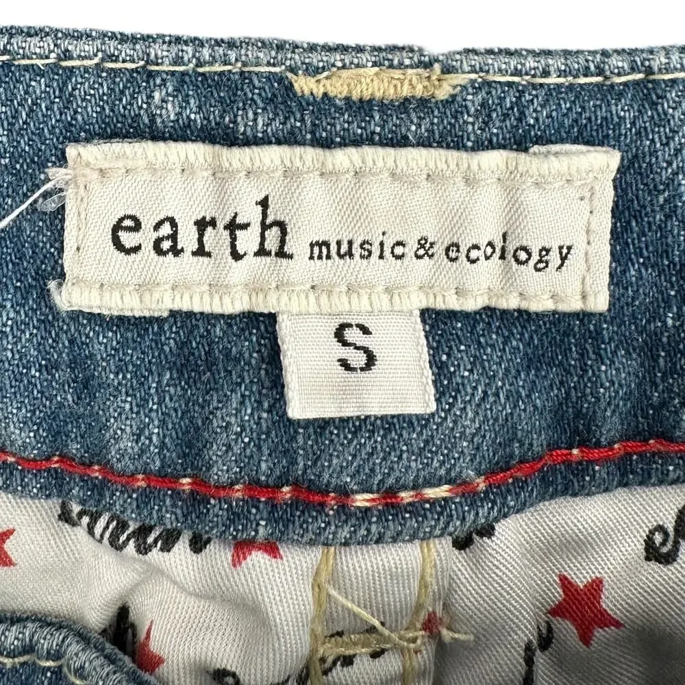 earth music ecology Blue Wash Skinny Leg 5 Pocket Design Jeans‎ Small